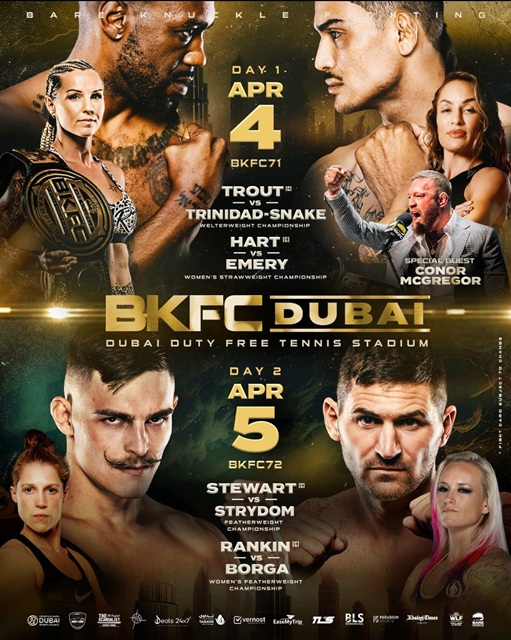 Bare Knuckle Fighting Championship Powered to Make Historic Debut in Dubai on April 4th & 5th, Showcasing the Rise of Combat Sports in the Middle East